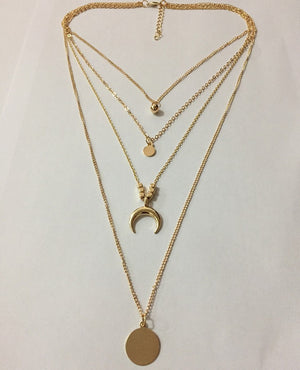 Fashionable Personality New Multi-layer Moon Disc Pendant