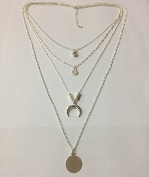 Fashionable Personality New Multi-layer Moon Disc Pendant