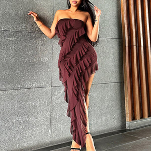 Ruffled Split Dress